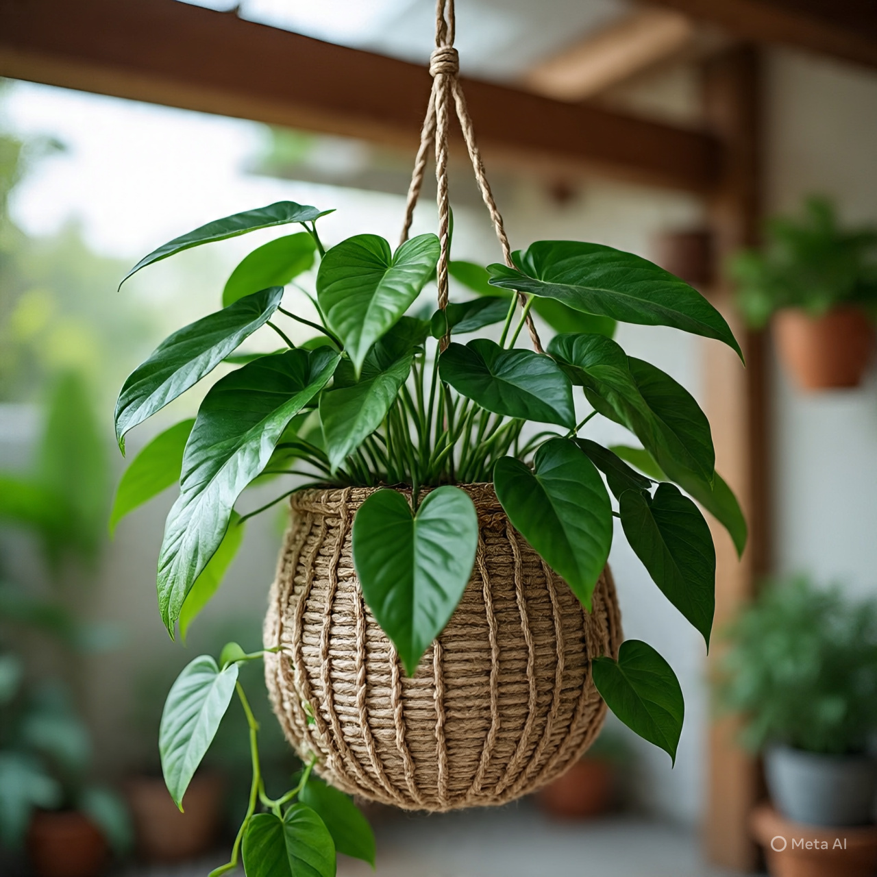Money Plant Variegated With Hanging Pot